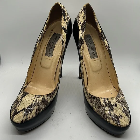 Jimmy Choo Authenticated Snakeskin Black Stiletto Heels Shoes *Sz 41/US Sz 11* - Picture 4 of 12